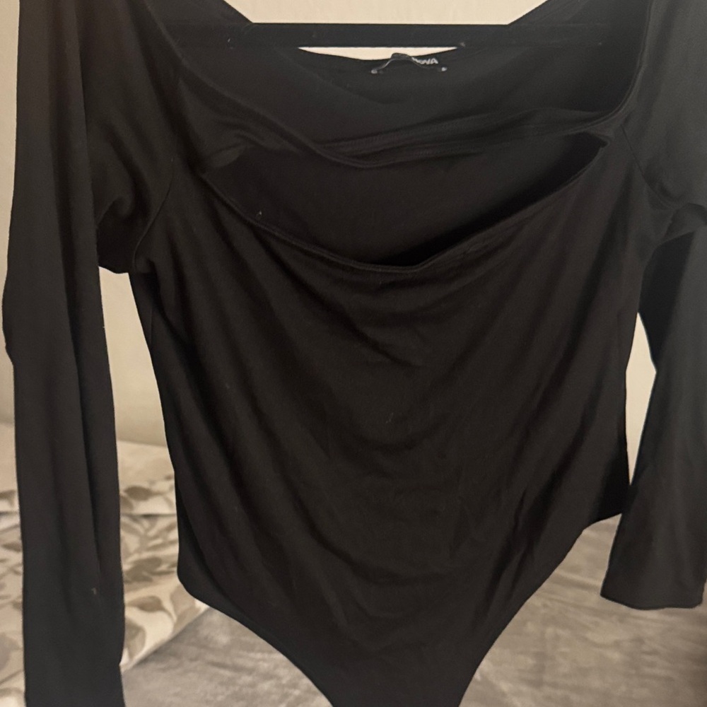 Fashion Nova Classic Black Long Sleeve Bodysuit
